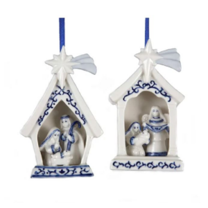 PORCELAIN HOLY FAMILY ORNAMENTS